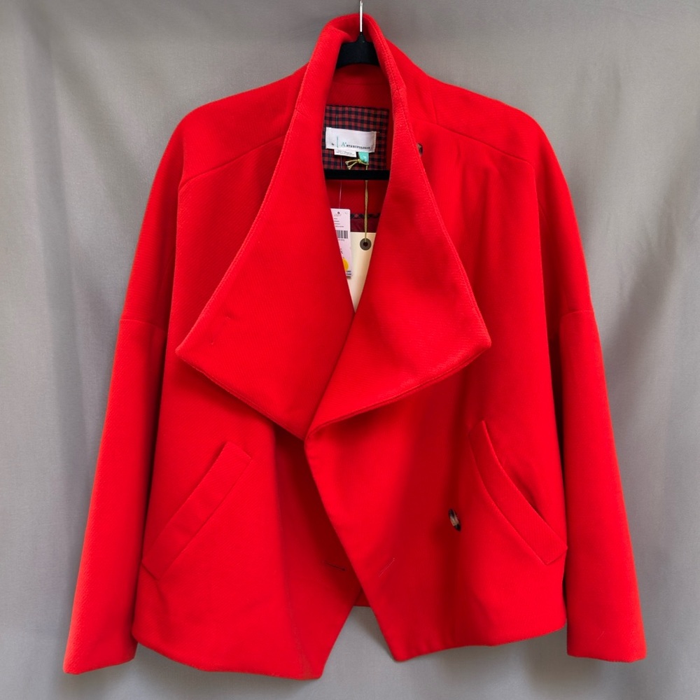 NWT Anthropologie Peacoat Plus Size 1X, Red, Relaxed Fit Oversized Boho Colorful - Picture 3 of 15